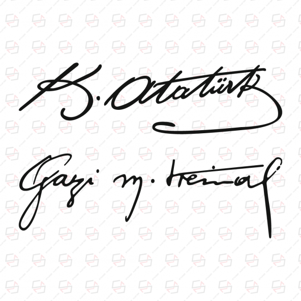 Gazi M.kemal Imza Sticker, Atatürk Imza Sticker, Ikili Imza, 15x6 Cm, Oto Motor Pc Playstation Xbox Duvar Ç.Odası B.Odası Sticker ürün görseli