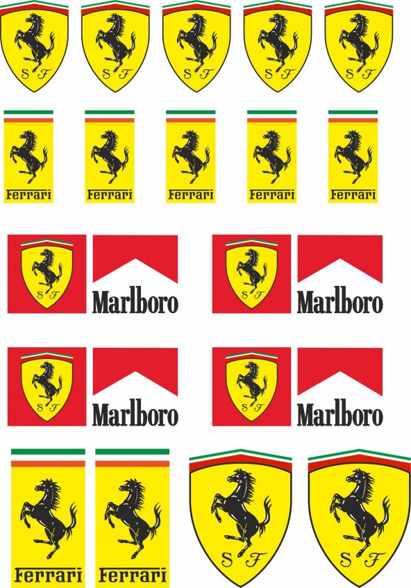 Sticker Masters Ferrari Sponsor Seti Sticker Etiket