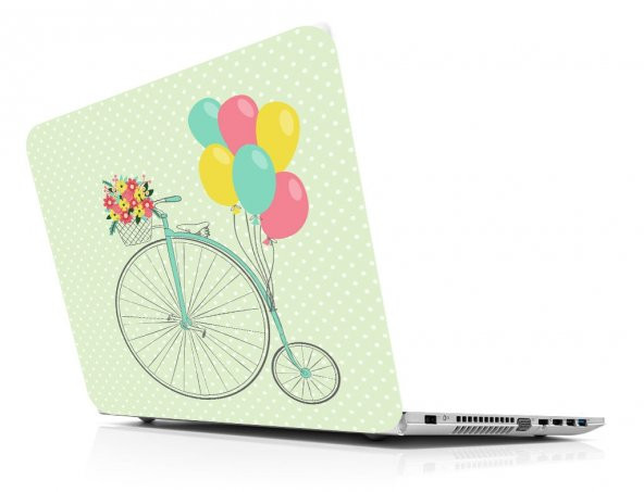 Sticker Masters Unicycle And Balloons Laptop Sticker ürün görseli