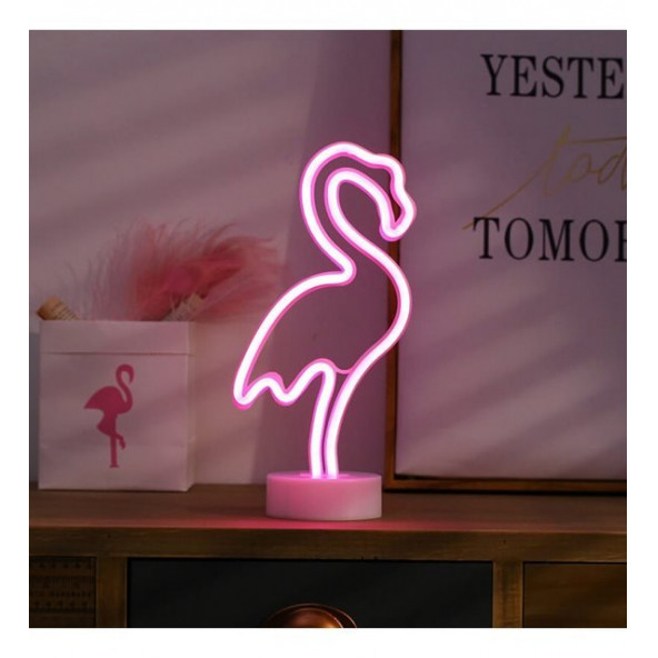 Lumenn Flamingo Neon Led Gece Lambası-Dekorasyon Aydınlatma