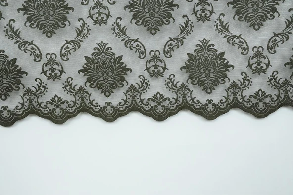 DAMAKS MODEL HAKİ YEŞİL RENK TEK KANAT Hazır dikilmiş Pileli Fon Perde 75*260 cm - Resim 3