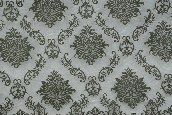 DAMAKS MODEL HAKİ YEŞİL RENK TEK KANAT Hazır dikilmiş Pileli Fon Perde 75*260 cm ürün görseli