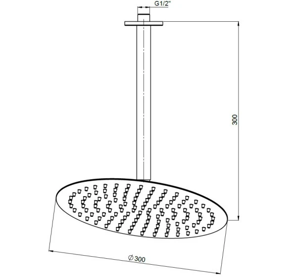Gpd Ankastre Duş Başlığı Oval Slim Metal 30 Cm Siyah ADS22-S - 2