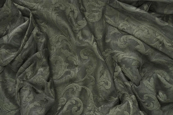 SULTAN 2 MODEL HAKİ YEŞİL RENK TEK KANAT Hazır dikilmiş Pileli Fon Perde 75*260 cm - Resim 7