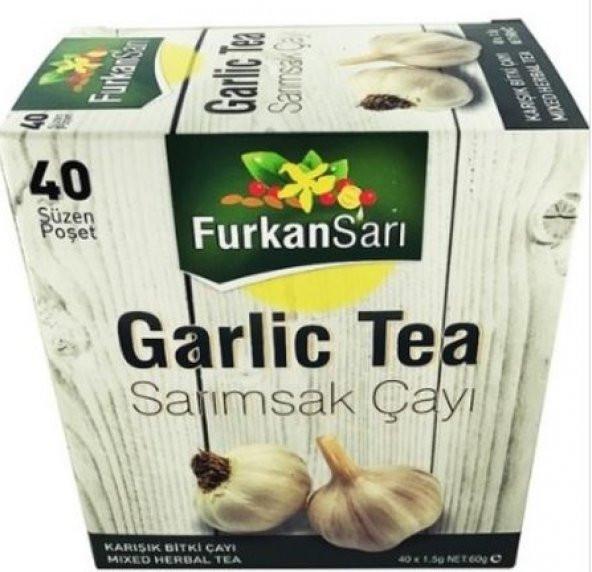 Furkan Sarı Garlic Tea Sarımsak Karışık Bitki Süzen Poşet Çay 2li 40 x 1.5 G