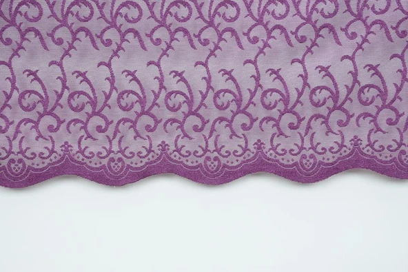 ŞAL MODEL MOR RENK TEK KANAT Hazır dikilmiş Pileli Fon Perde 75*260 cm - Resim 3