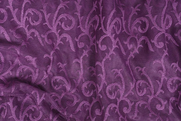 ŞAL MODEL MOR RENK TEK KANAT Hazır dikilmiş Pileli Fon Perde 75*260 cm ürün görseli 1