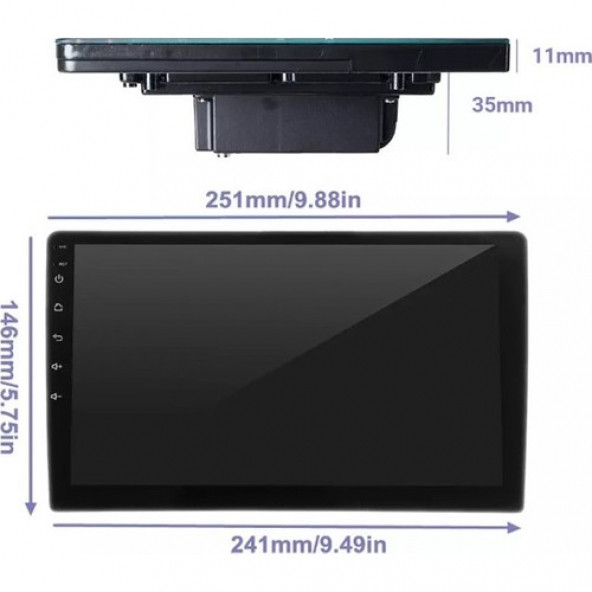 10.1 inç +Carplay ile 2Din Android 13 / (2gb.Ram) 2+32 gb.Oto 4Core Multimedya arkası kısa ince - 6