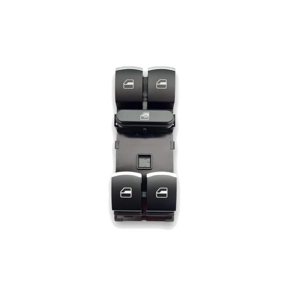 Seat Leon 2 2006-2012 Sol Ön Cam Düğmesi Dörtlü Krom 5K4959857A - 3