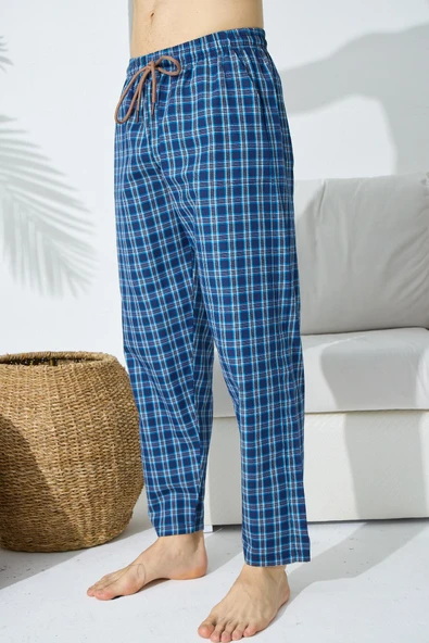 Kly 173 Erkek Pamuklu Poplin Tek Pijama Eşofman Alt