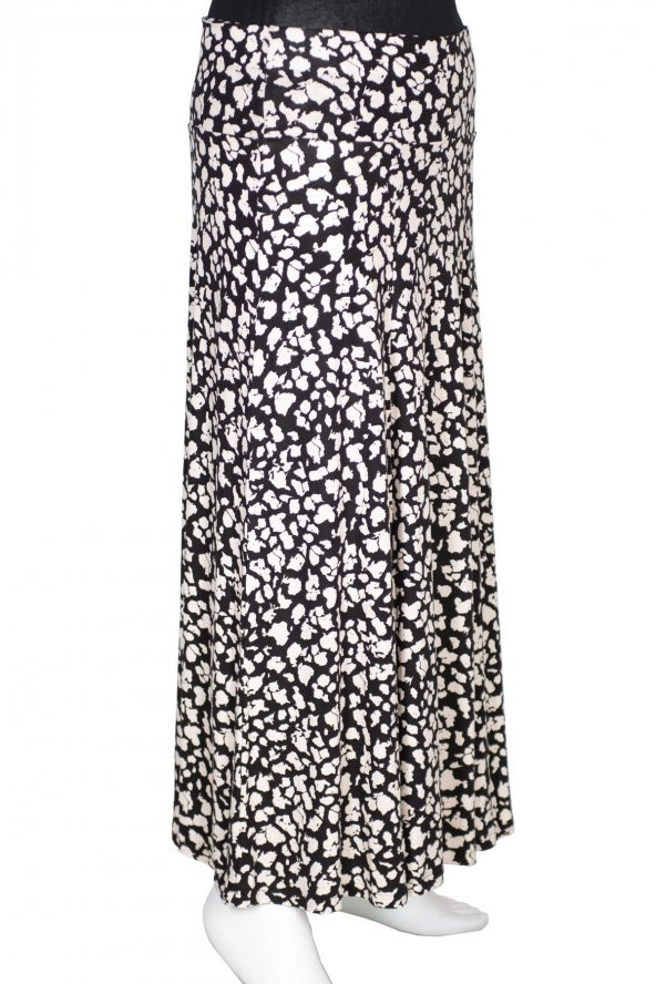 Barem Kadın Arzu Korsajlı Parçalı El Çizim Desenli Siyah Etek - 3