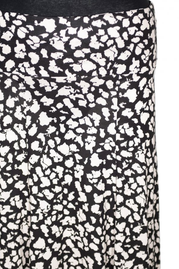 Barem Kadın Arzu Korsajlı Parçalı El Çizim Desenli Siyah Etek - 2