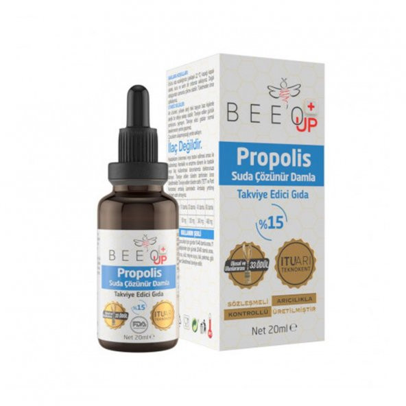 BEEO UP+ Propolis Suda Çözülür Damla 20ml. SKT:09/2024