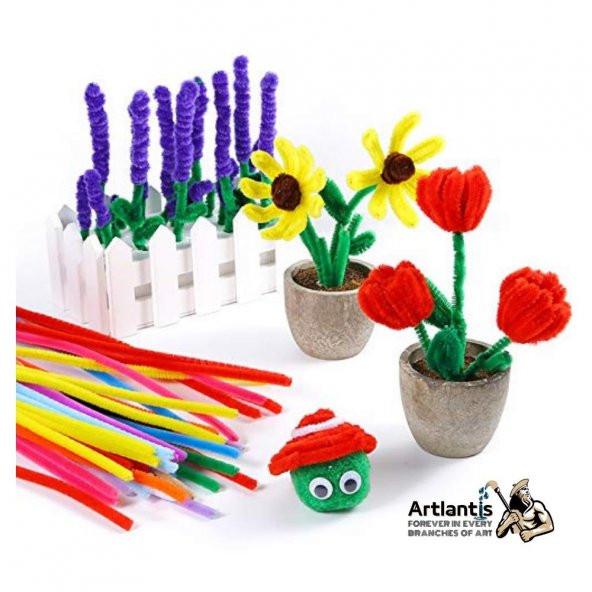 Şönil Renkli 50 Cm 100lü 1 Paket Artlantis 50 Cm Renkli Tüylü Tel 100 lü 1 Paket - 5