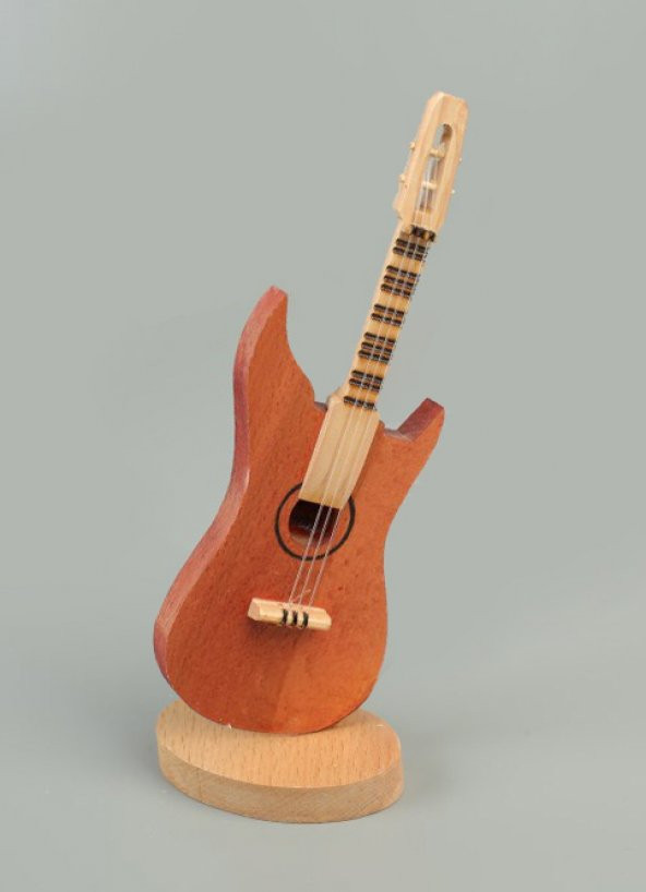 Doğal Ahşap Dekoratif Mini Gitar
