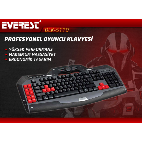 Everest Rampage DLK 5110 Profesyonel Oyuncu Klavyesi Makro tuş / Multimedya tuş - 3