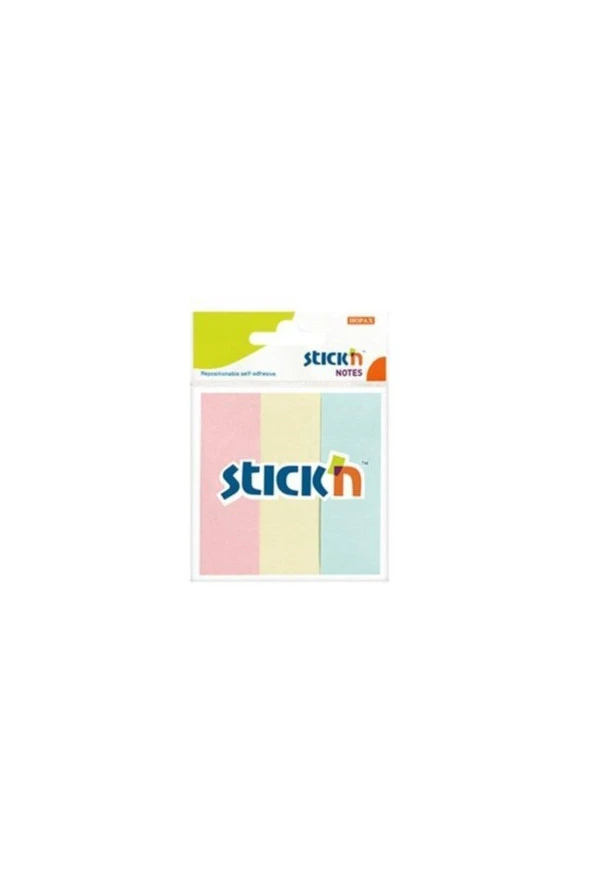 Hopax Stick'n Yapışkanlı Not Kağıdı 76 x 25 mm 3 Renk 50 Yaprak