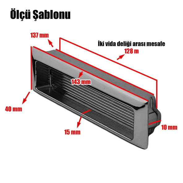 Positano Çekmece Dolap Dolabı Kulpu Kulbu (128 MM-12.8 CM) Inox Metal Gömme Kulpları Mobilya Mutfak - 3