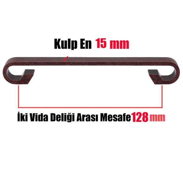 Piyano Eskitme Antik Bakır Metal (128 mm-12.8 cm) Mobilya Mutfak Çekmece Dolap Kulpu Kulbu Kulpları - Resim 3
