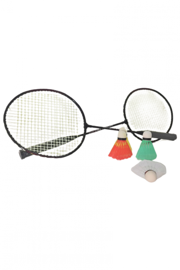 Badminton Raket Seti Yeşil Tel Raket ve 1 Top Çantalı Badminton Set 62x21cm