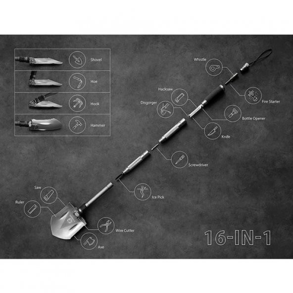 Tyger Auto Shovel 16sı 1 Arada Kamp Küreği - 3