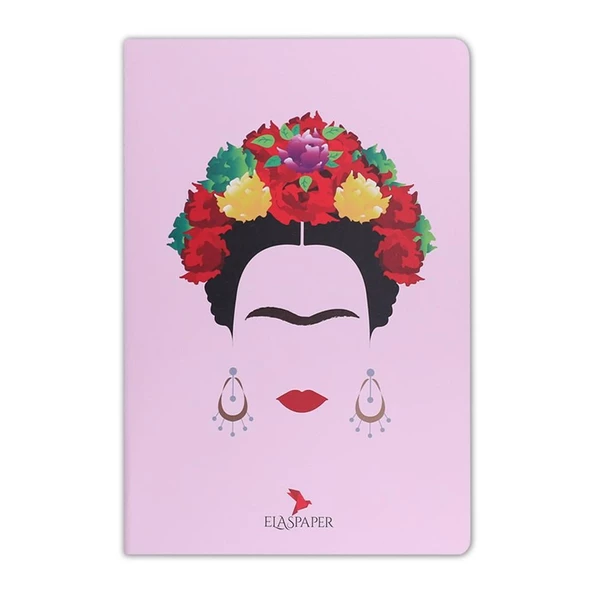 Frida Kahlo Baskılı İnce Kapak Çizgisiz Defter