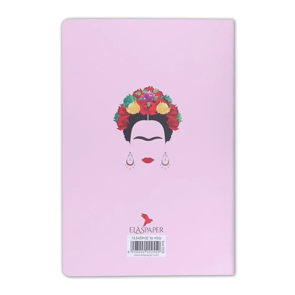 Frida Kahlo Baskılı İnce Kapak Çizgisiz Defter - 2