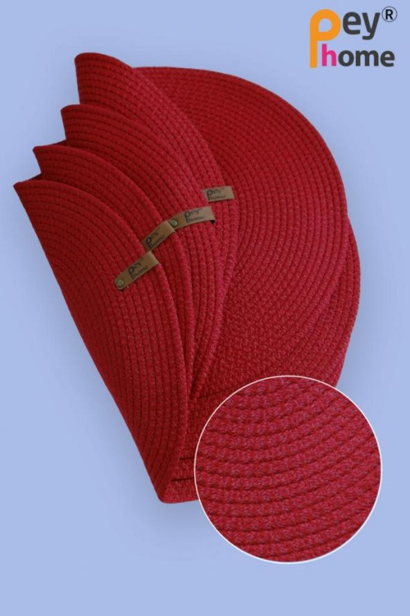 Amerikan Servis Supla Seti 6lı Yıkanabilir, Dayanıklı,ısıya Duyarlı, Uzun Ömürlü, Kırmızı Renk - 4