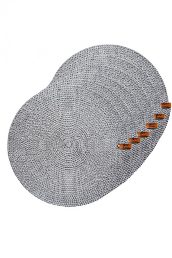 Amerikan Servis Supla Seti 6lı Yıkanabilir, Dayanıklı,ısıya Duyarlı, Uzun Ömürlü, Gri Renk