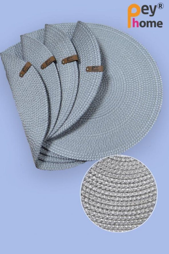 Amerikan Servis Supla Seti 6lı Yıkanabilir, Dayanıklı,ısıya Duyarlı, Uzun Ömürlü, Gri Renk - 4