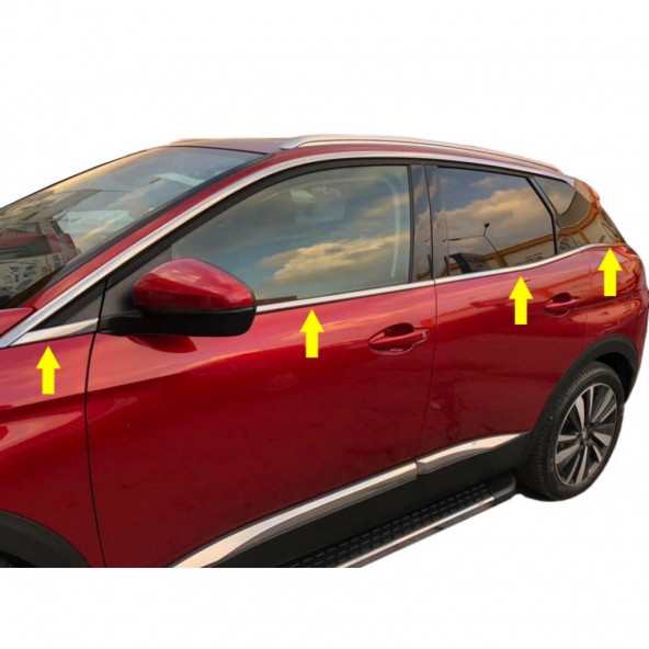 Peugeot 3008 Krom Cam Çıtası 8 Prç. 2016 ve Üzeri P.Çelik