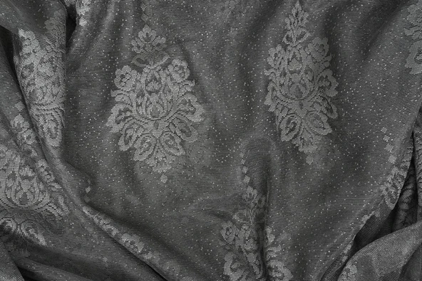 NOKTALI DAMAKS MODEL ANTRASİT RENK TEK KANAT Pileli Fon Perde 75*260 cm ürün görseli 1