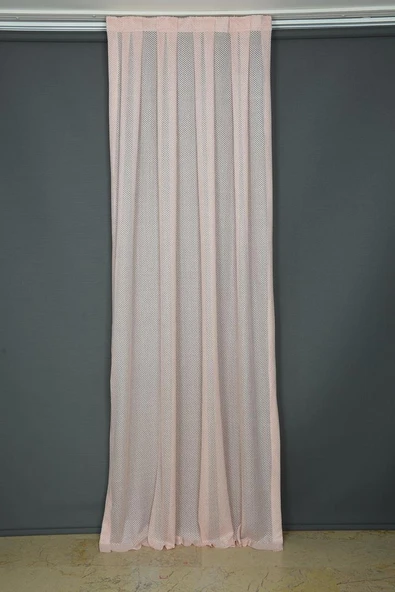 PETEK MODEL PUDRA RENK TEK KANAT Pileli Fon Perde 75*260 cm - Resim 7