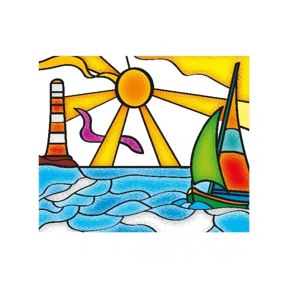 5001 KumToys Cam Vitray - Glass Painting - 1 Adet Stokta Olan Gönderilir - 3