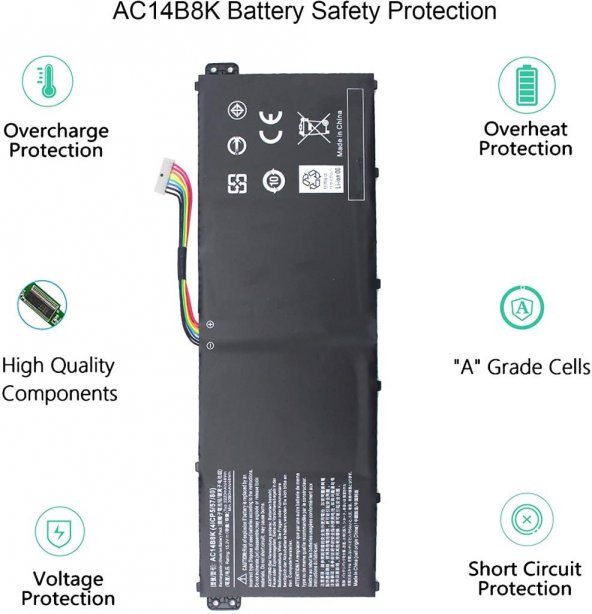 Acer Aspire E5-771, E5-771G Notebook Batarya - Pil Ver.2 (15.2V) - 4