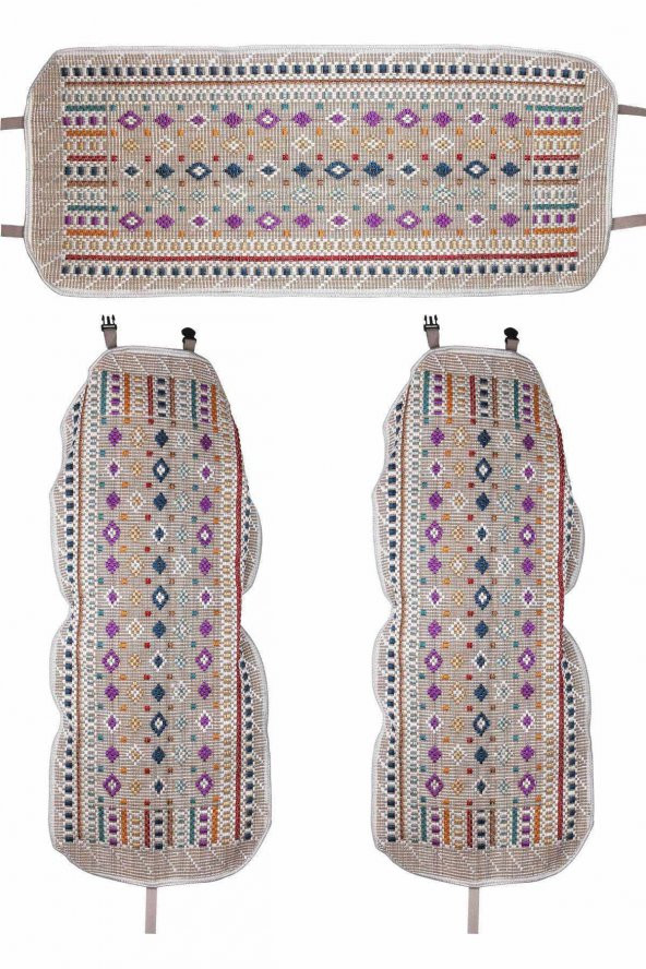 Oto Kılıf Kilim Ön ve Arka Koltuk 3lü Set Terletmez Universal - 4