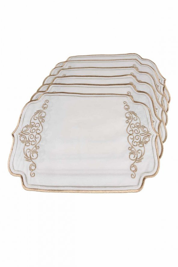 Mihrimah Amerikan Servisi Supla 6 Lı Takım Ecru-gold - 2