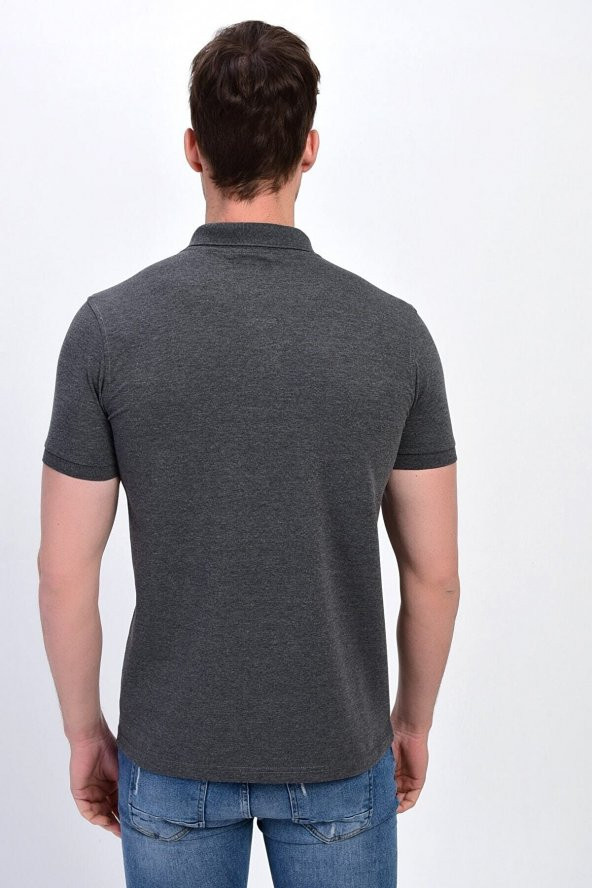 Dynamo Erkek Polo Yaka Likralı T-shirt Füme T621 - 5
