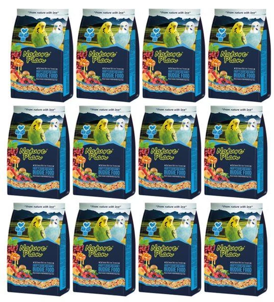 Nature Plan Meyva Aromalı+ Ballı Muhabbet Yemi 1000 gr X 12 Adet