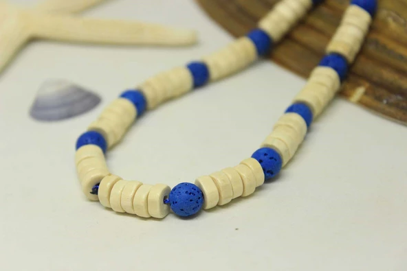 Ahşap Telefon Charm - Askısı Lacivert Lav Taşlı - 3