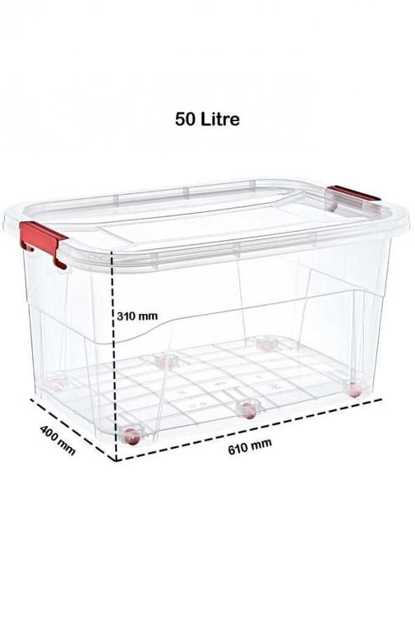 Smart Box Tekerlekli Saklama Kabı 50 Litre