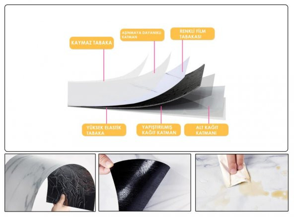 Renkli Duvarlar Tezgah Arası Kendinden Yapışkanlı PVC Siyah Kaplama Paneli 30x60 cm - 3