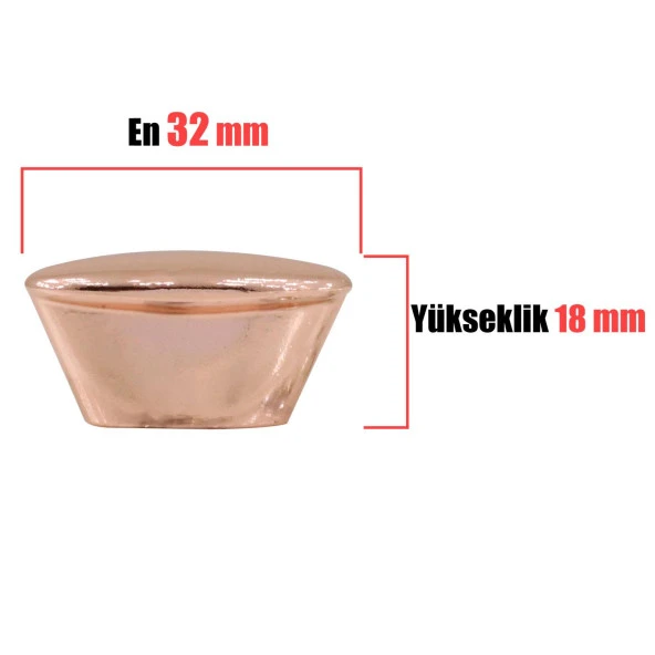 Set Düğme Çekmece Mobilya Mutfak Dolap Dolabı Kapak Kulpu Kulpları Kulbu Bakır Metal Kulp Tek Vidalı - Resim 6