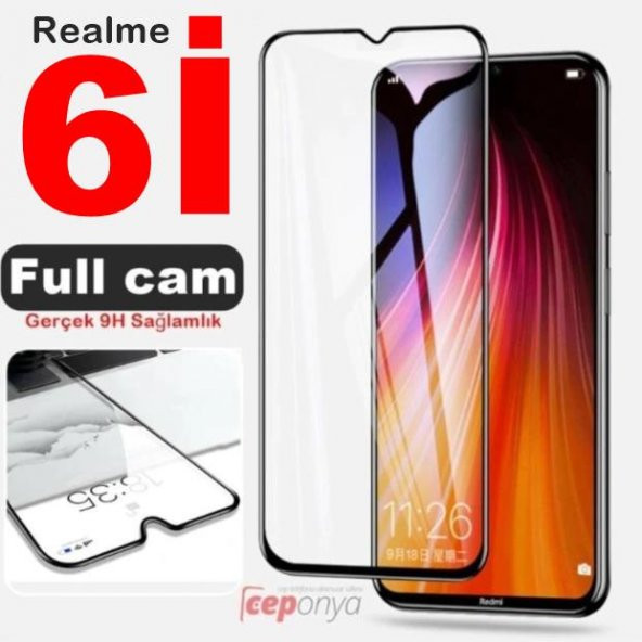 Realme 6İ Kenarları Kırılmaya Dayanıklı Cam Ekran Koruyucu