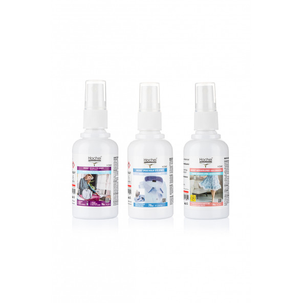 Hochei PAKET-2 Ütüsüz Ütü-İpeksi Kolay Ütü-Antistatik Sprey 3' lü ürün seti ( 70ml-70ml-70ml )