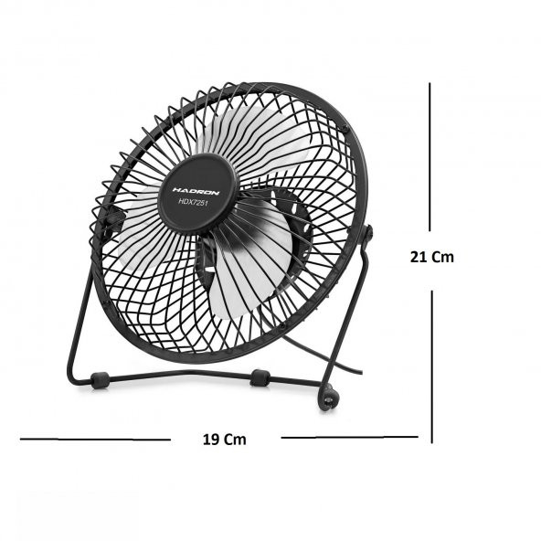 Hadron Hdx7251 Metal 8 Usb Masaüstü Taşınabilir Soğutucu Pervane Vantilatör - 7