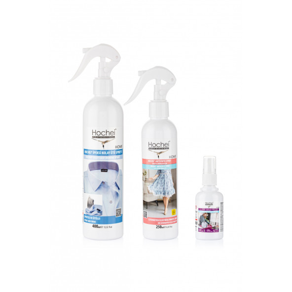 Hochei PAKET-3 İpeksi Kolay Ütü-Antistatik Sprey-Ütüsüz Ütü 3' lü ürün seti ( 400ml-250ml-70ml )