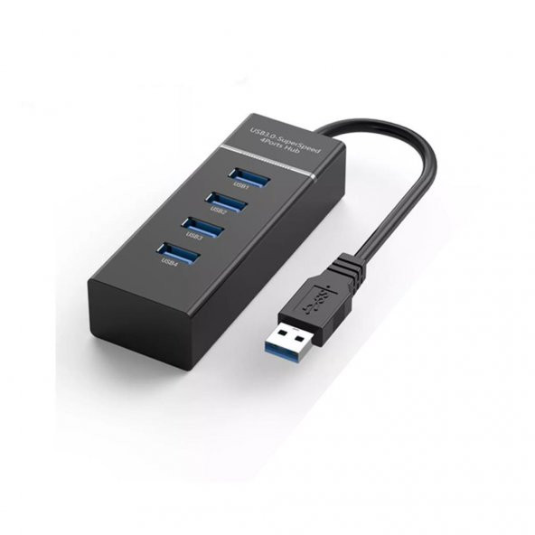 PrimeX PX-3010 USB Hub, 4 Port USB 3.0 Çoklayıcı, USB Çoklayıcı Siyah