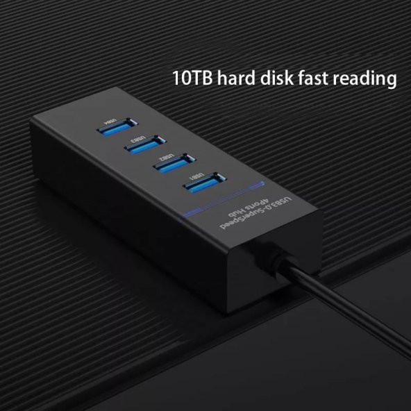 PrimeX PX-3010 USB Hub, 4 Port USB 3.0 Çoklayıcı, USB Çoklayıcı Siyah - 6