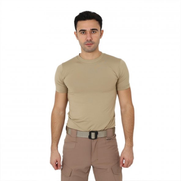 Bej Uzun Kol Microfiber T-shirt - 4